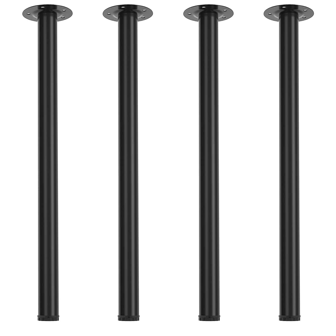 ALAULM 28 Inch Adjustable Metal Table Legs Set of 4 - Modern DIY Furniture Legs with Rubber Protectors for Computer Desk, Coffee Table, Dining Table - Perfect for Home Office, Living Room & Kitchen (Black)
