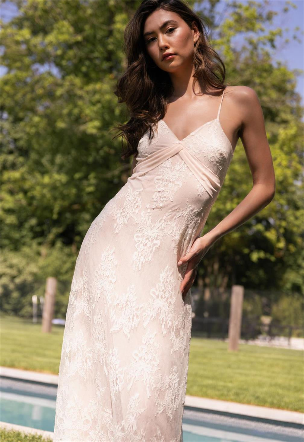 Elegant Giselle Gown in Blush Pink - Perfect for Weddings, Prom & Formal Events