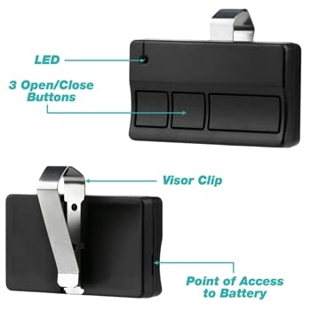 2-Pack LiftMaster 373LM Garage Door Remote Opener - Compatible with LiftMaster, Chamberlain & Craftsman - Easy Installation & Reliable Access for Home & Business Use