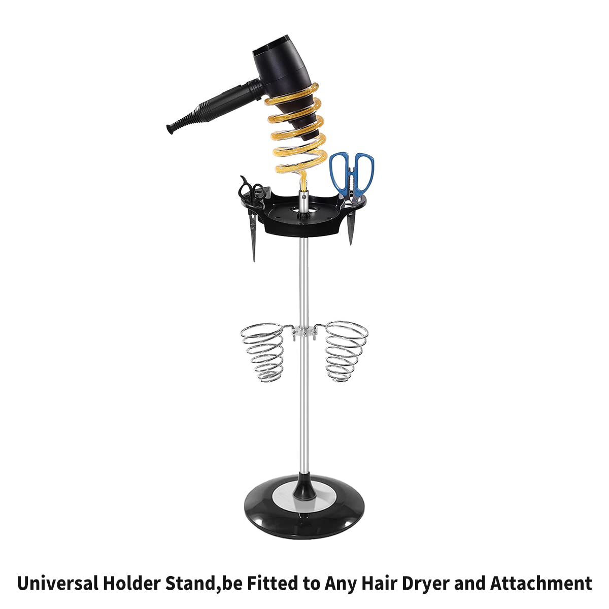 **Twisty Style Acrylic Hair Dryer Stand with Tray & Heavy Base - Organizer for Hair Dryer, Flat Iron, Curling Stick & Hair Straightener - Perfect for Salon, Bathroom & Home Styling (Orange)**