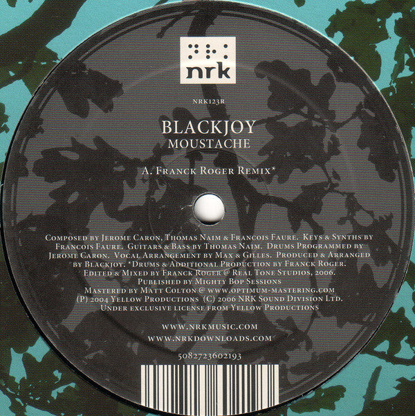 Blackjoy – Moustache 12 NRK Sound Division – NRK123 | Electronic Music Vinyl Record for DJs & Collectors | Perfect for Nightclubs & Home Listening
