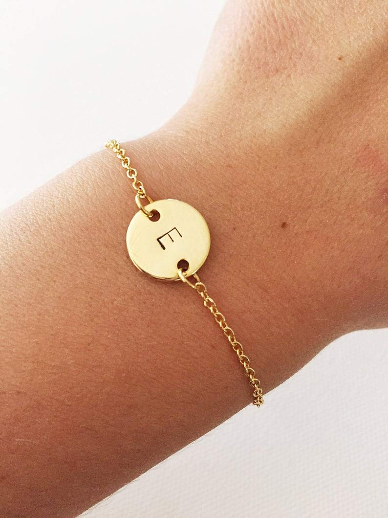 Personalized A-Z Initial Bracelet - 26 Alphabet Letter Gold Plated Bracelet for Women & Girls - Friendship Jewelry Gift for Birthday, Anniversary & Special Occasions - Perfect for Everyday Wear, Parties & Gifting