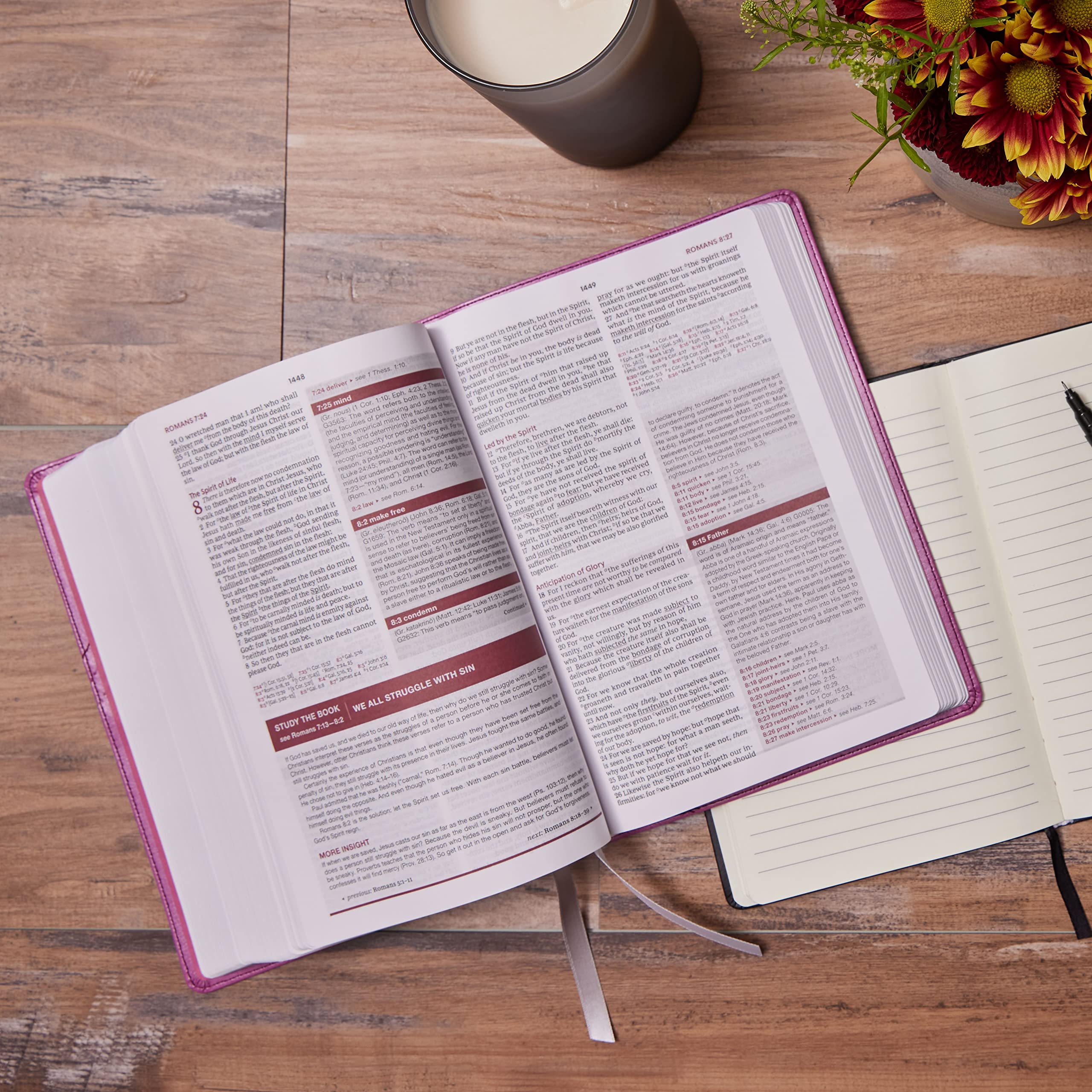 KJV Word Study Reference Bible - Leathersoft Brown Cover, Red Letter Edition with Thumb Index & Comfort Print - 2,000 Keywords for Biblical Understanding | Perfect for Bible Study, Sermon Preparation & Personal Devotion