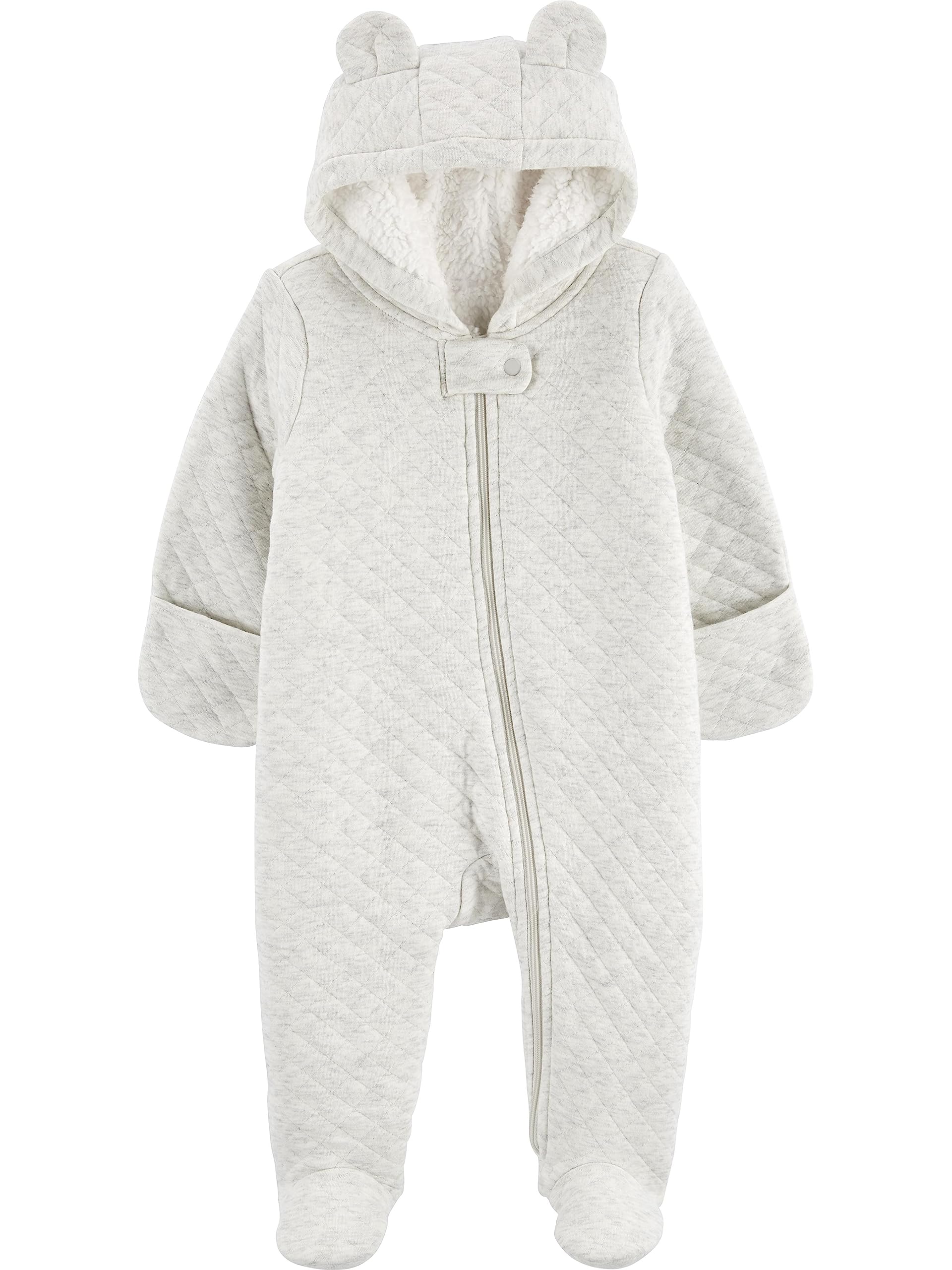 Simple Joys Kids Ivory Bear Pram Stroller - Cozy Winter Outerwear for Toddlers, Perfect for Park Walks and Shopping Trips
