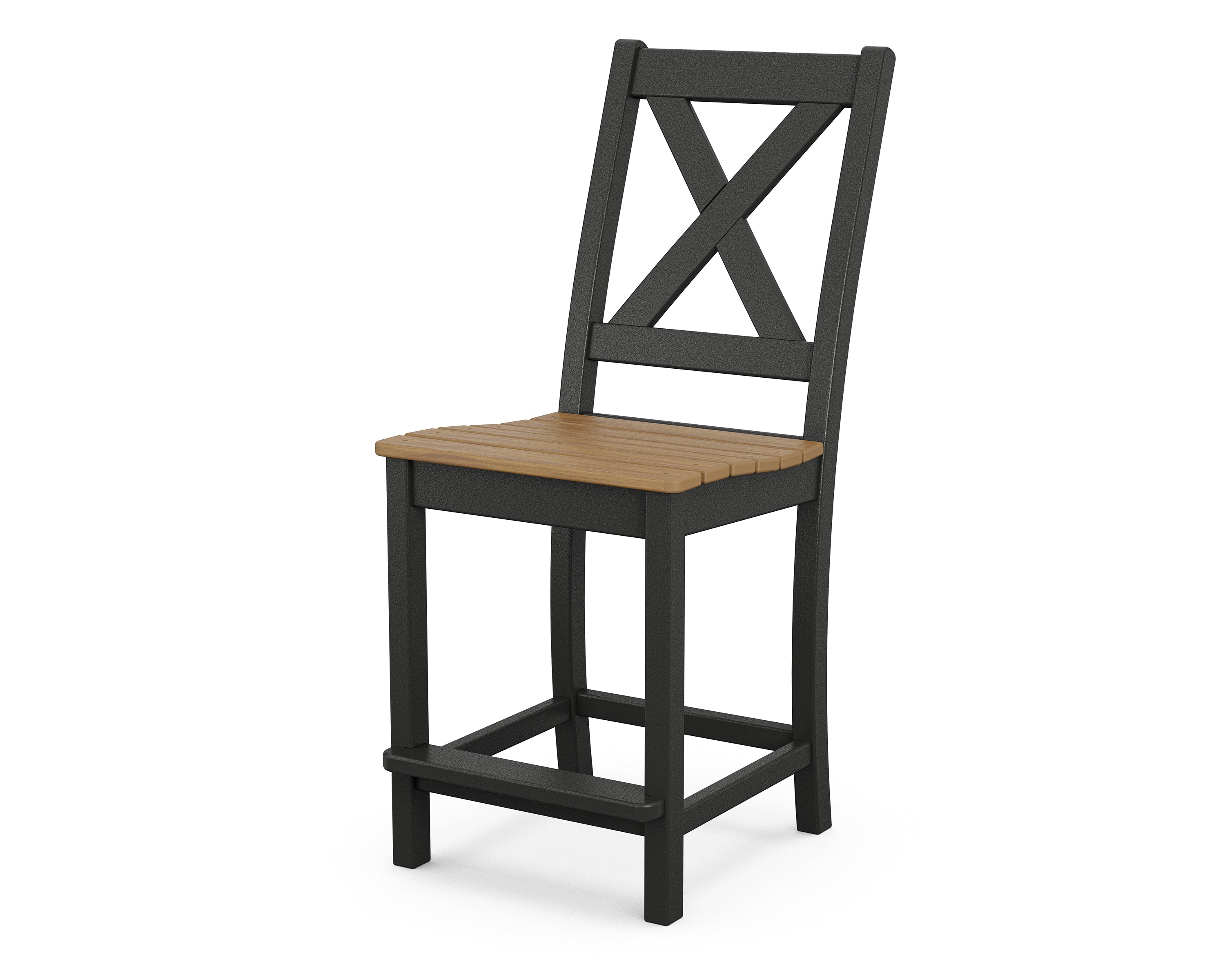 POLYWOOD Braxton Counter Height Bar Stool - Outdoor & Indoor Durable Plastic Adirondack Chair for Patio, Deck, Poolside, and Kitchen Counter Use