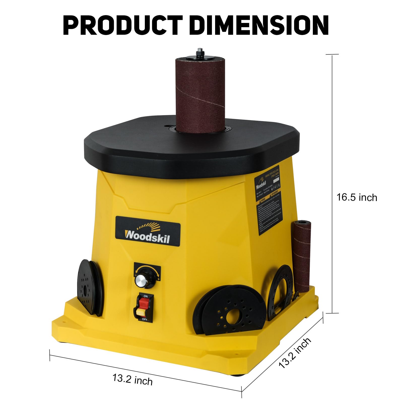 4A Variable Speed Oscillating Spindle Sander 1000-1800RPM | Woodworking Power Tool with Multiple Sanding Sleeves | Efficient Dust Collection & Compact Design | Perfect for Furniture Making, Cabinet Sanding & DIY Wood Projects