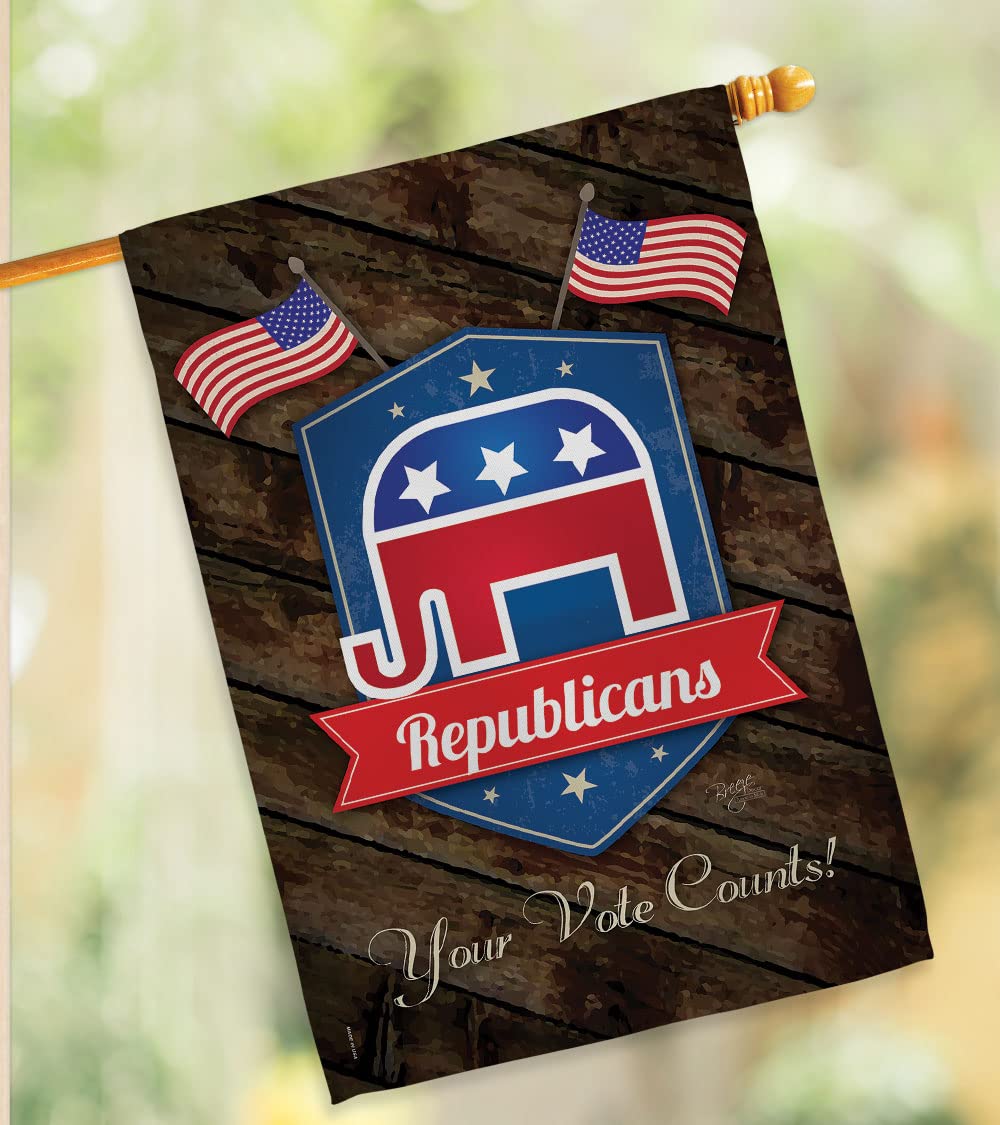 Patriotic Vertical House Flag Set - 28x40in w/Flagpole - Perfect for Home & Garden Decor