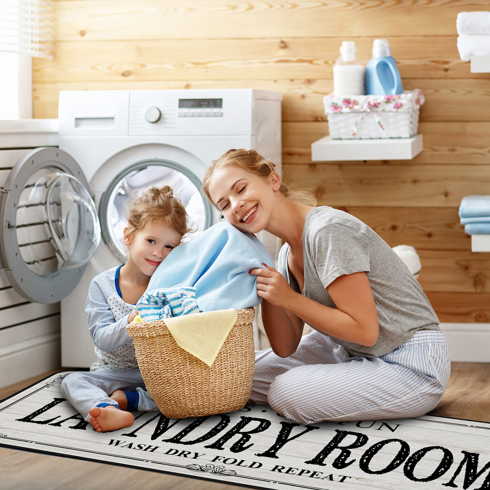 Non-Slip Laundry Room Rug Runner - 20
