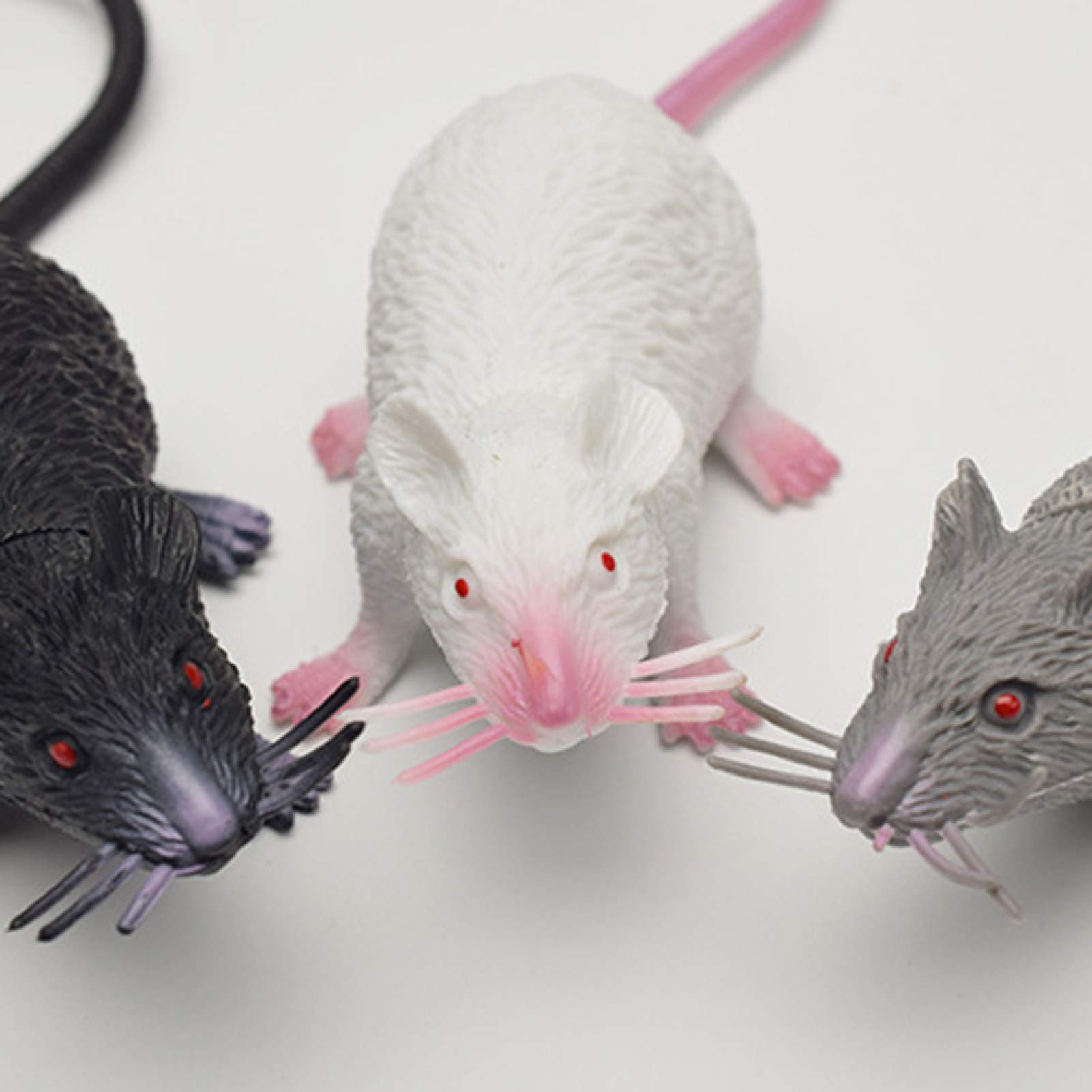 Qiguch66 April Fools' Day Prank Toy - Funny Simulation Long Tail Mouse Rat Trick Joke Toy for Adults & Kids - Perfect for Halloween Party Decor & Photo Props (Black) | Great for Pranks, Gag Gifts & Party Favors