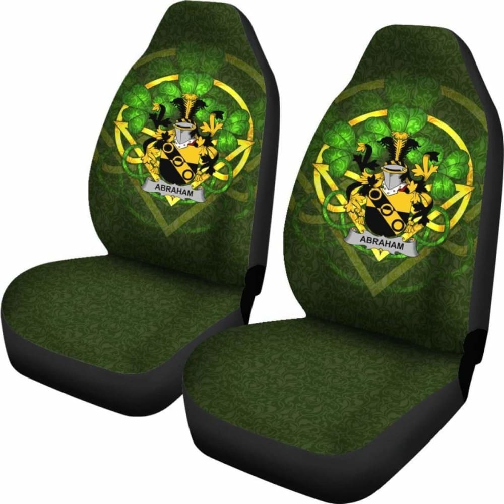 Abraham Ireland Car Seat Cover Set of 2 - Celtic Shamrock Design, Universal Fit for Cars, SUVs & Trucks - Perfect for St. Patrick's Day Decor & Irish Pride Accessories