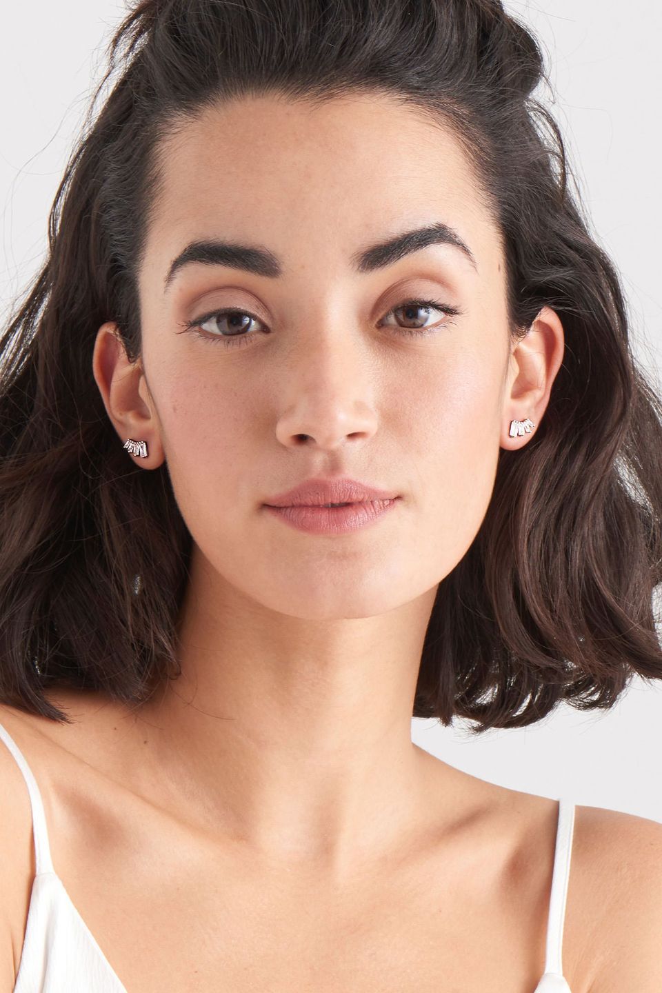 Glow Getter Crystal Silver Bar Stud Earrings for Women - Elegant Minimalist Jewelry for Party, Date Night & Everyday Wear