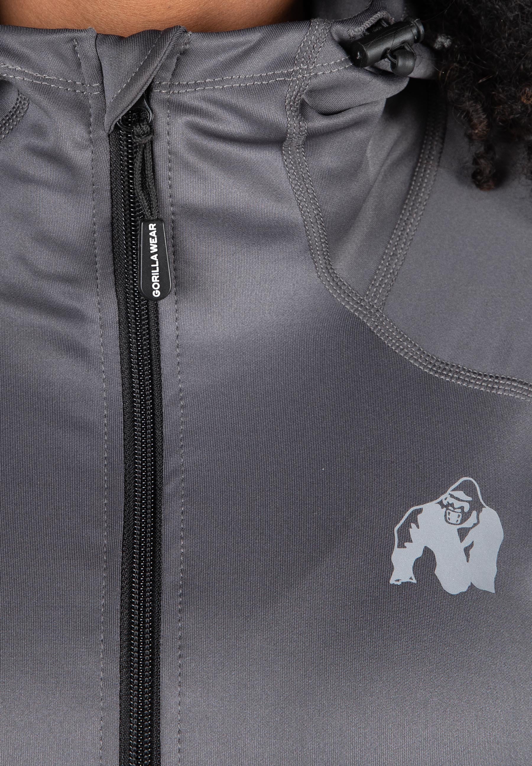 Halsey Track Jacket - Lightweight Running Jacket for Women, Breathable Gray Athletic Jacket for Jogging, Gym & Outdoor Sports