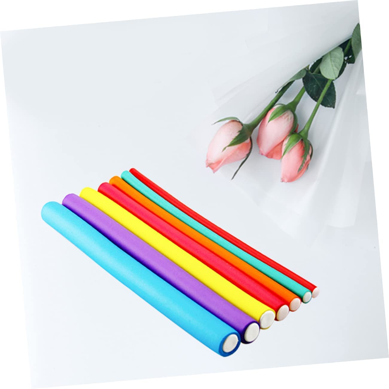 20Pcs Self-Gripping Sponge Hair Rollers - No Heat Foam Curling Rods for Soft Waves & Curls (Size 2) | Perfect for Home Styling, Salon Use & DIY Hairstyles