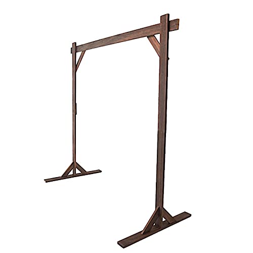 7ft Dark Brown Wooden Backdrop Stand Square Wedding Arch - Sturdy Outdoor Party Decor for Wedding, Reception, Garden & Photo Shoot Backdrops