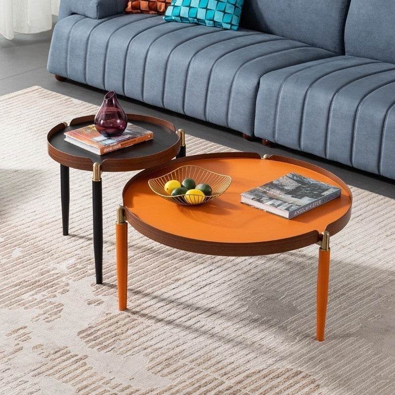 Modern Faux Leather Nesting Coffee Table Set - 3-Piece Stackable Ottoman for Living Room, Bedroom & Office - Stylish & Space-Saving Furniture for Small Spaces