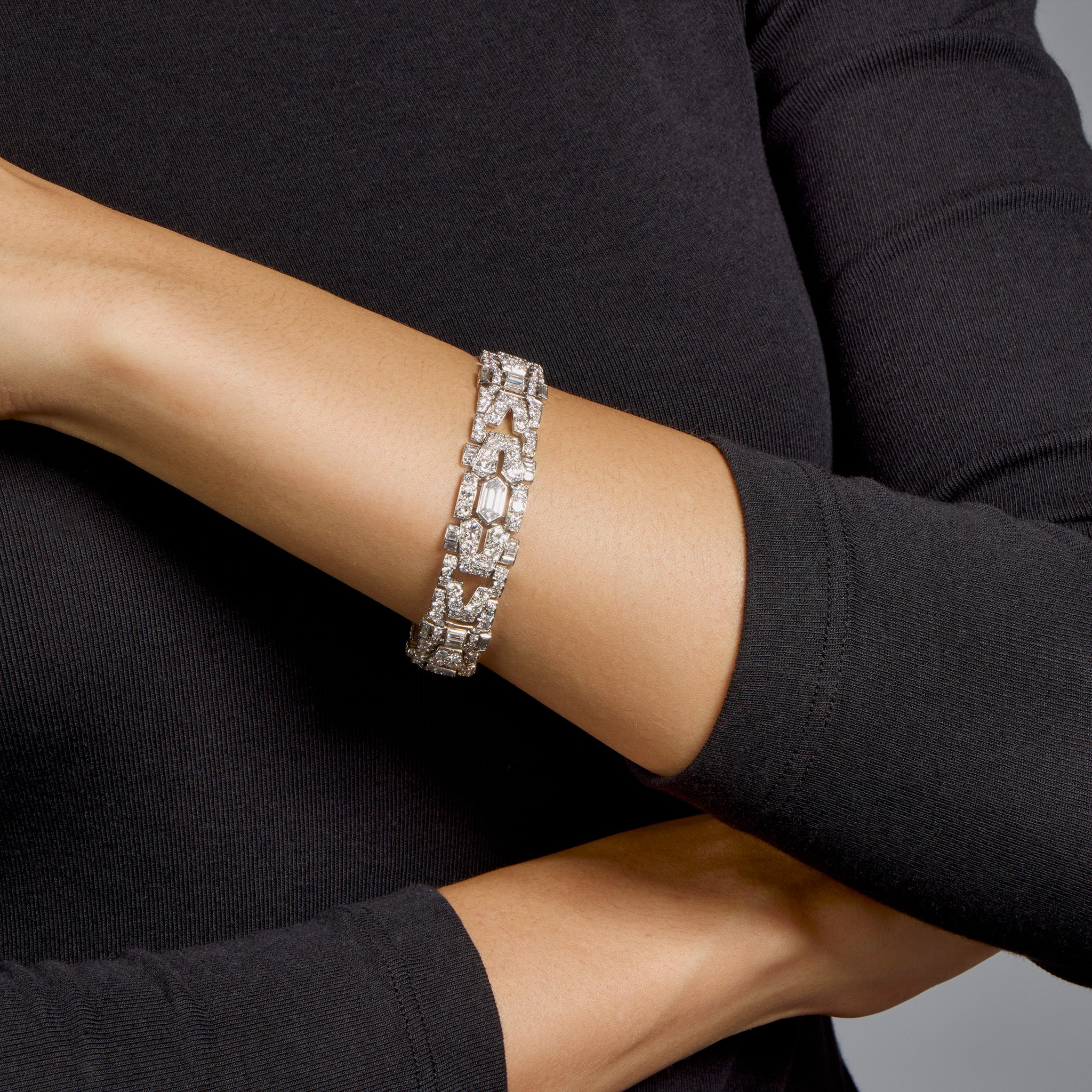 Vintage 1930s Art Deco Diamond Bracelet - Antique Jewelry for Women - Perfect for Weddings, Parties & Special Occasions