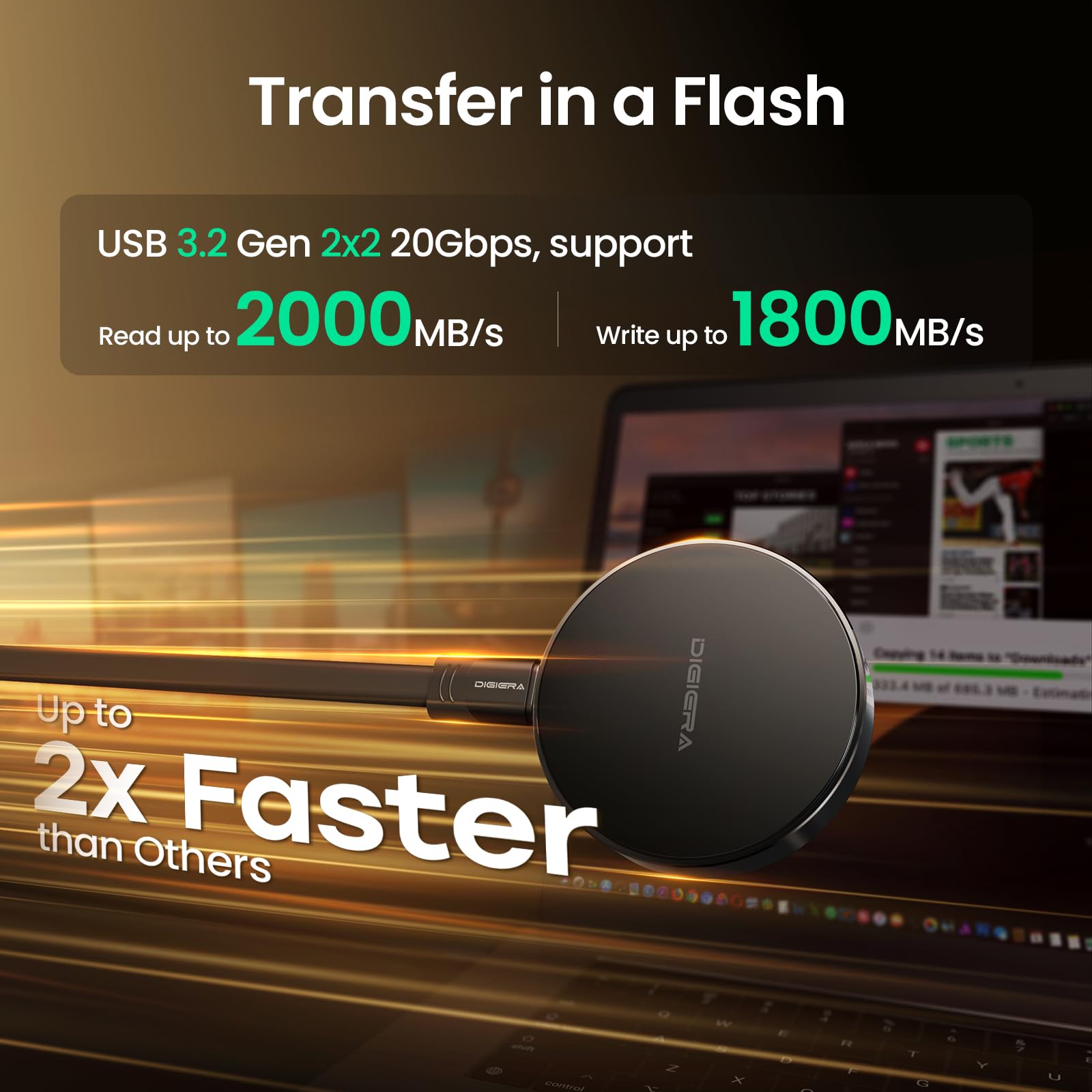 512GB Magnetic Portable SSD - Ultra Fast 2000MB/s External Solid State Drive with USB-C 3.2 Gen 2x2 - Compact & Shockproof Design - Compatible with iPhone 15/16, Galaxy S24/S23, Tablets & Computers (Black) - Perfect for 4K Video Editing, Gaming & Data Backup On-The-Go