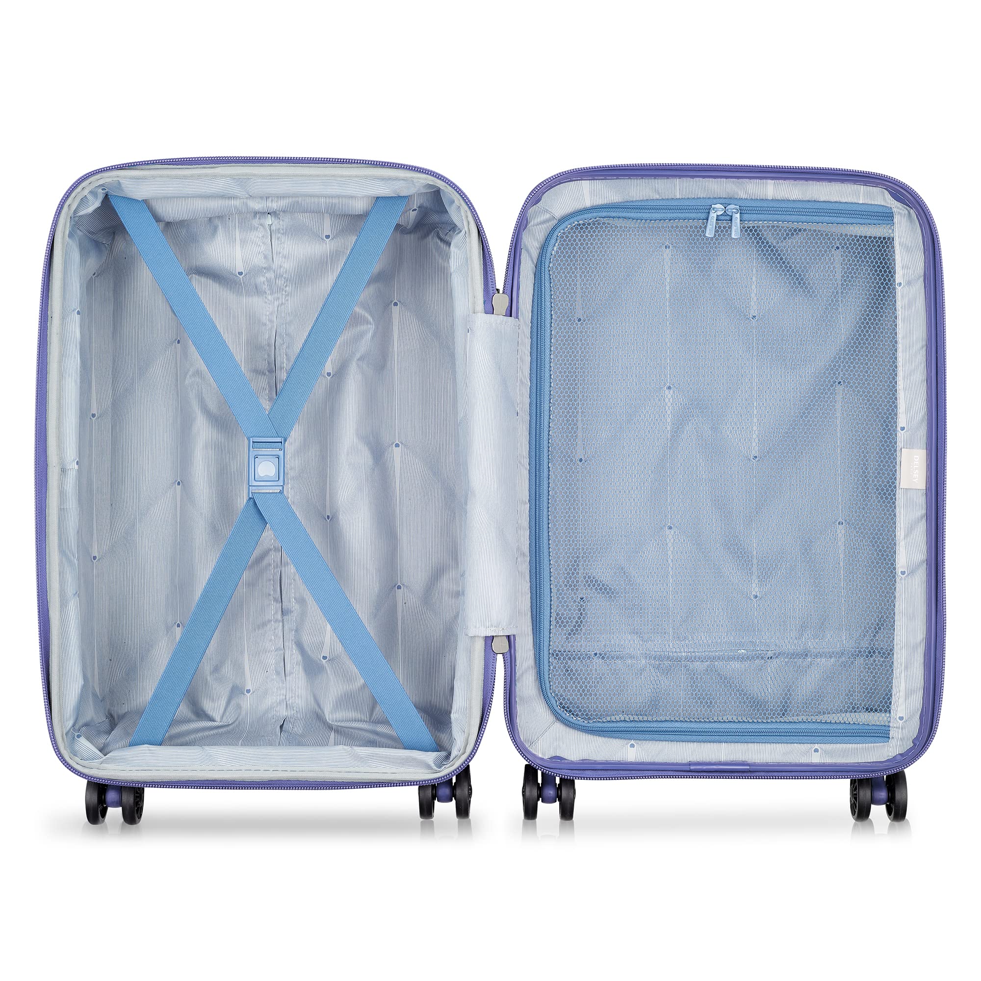 Delsey Paris Comete 3.0 Expandable Hardside Luggage Set with 360° Spinner Wheels - 3-Piece (20/24/28 Inch) Lavender Suitcase for Travel, Business Trips & Family Vacations
