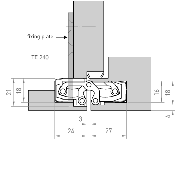 Tectus Concealed Hinges Fixing Plate for Casing Frames - Heavy Duty Door Hardware Replacement Part for Smooth Cabinet & Furniture Installation