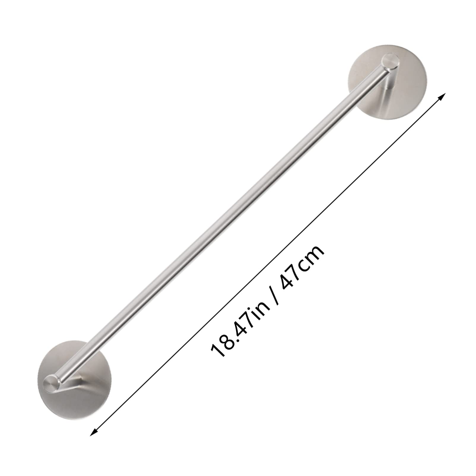 DOITOOL Stainless Steel Adhesive Towel Rack - 30cm Bathroom & Kitchen Towel Holder with Hanging Bar - Space Saving Wall Mount Shelf for Robes, Towels & Accessories - Perfect for Small Bathrooms, Apartments & Dorm Rooms