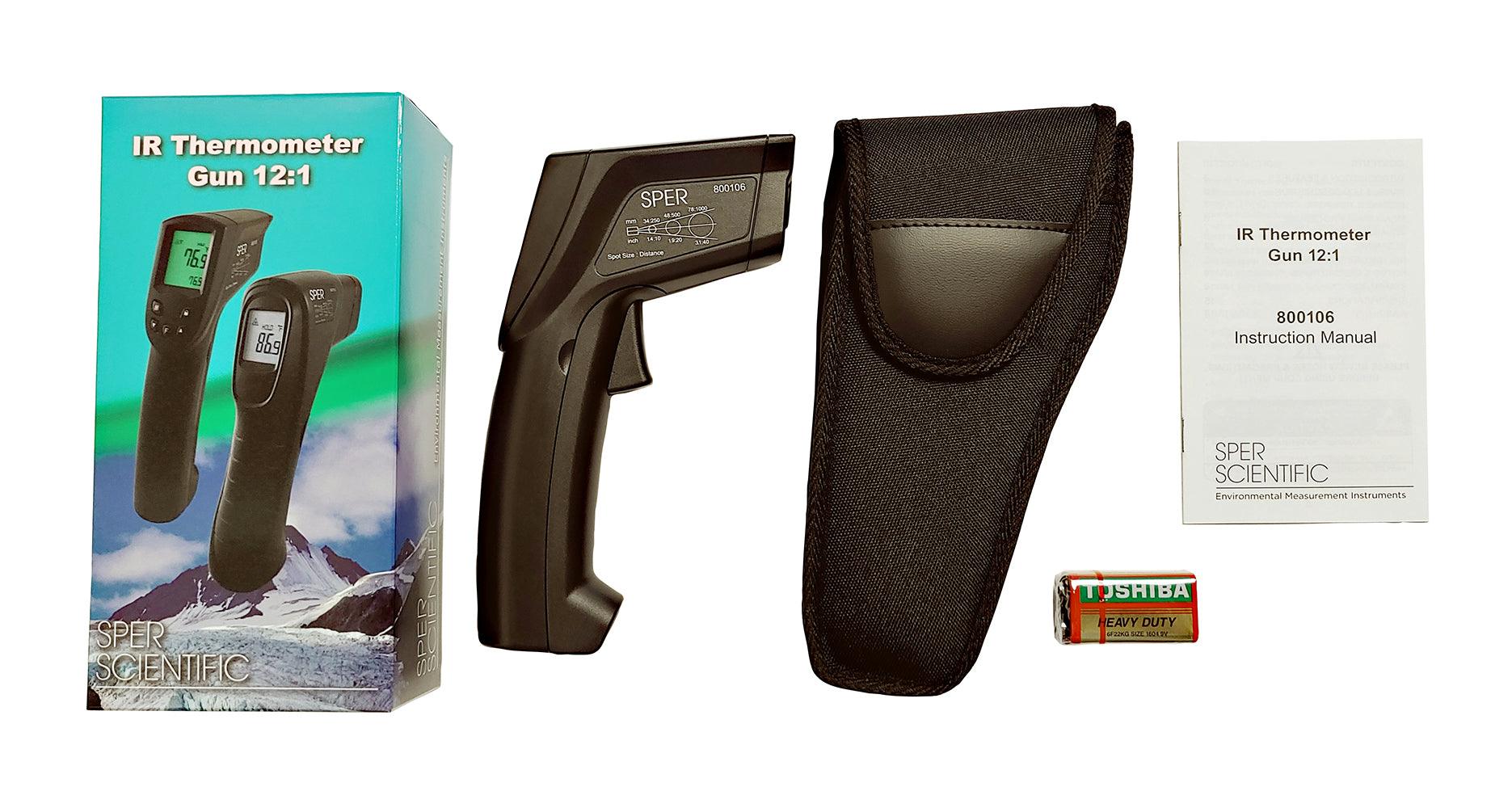 Non-Contact Infrared Thermometer Gun - Digital Temperature Gun with Alarm, 12:1 D:S Ratio, -58°F to 1400°F (-50°C to 760°C) - Perfect for Cooking, HVAC, Automotive & Industrial Use