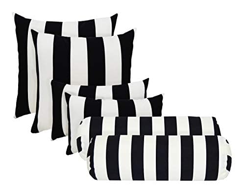 RSH DECOR: 6-Pack Outdoor Pillow Set - All-Weather Spun Fabric, Water & Fade-Resistant - 17