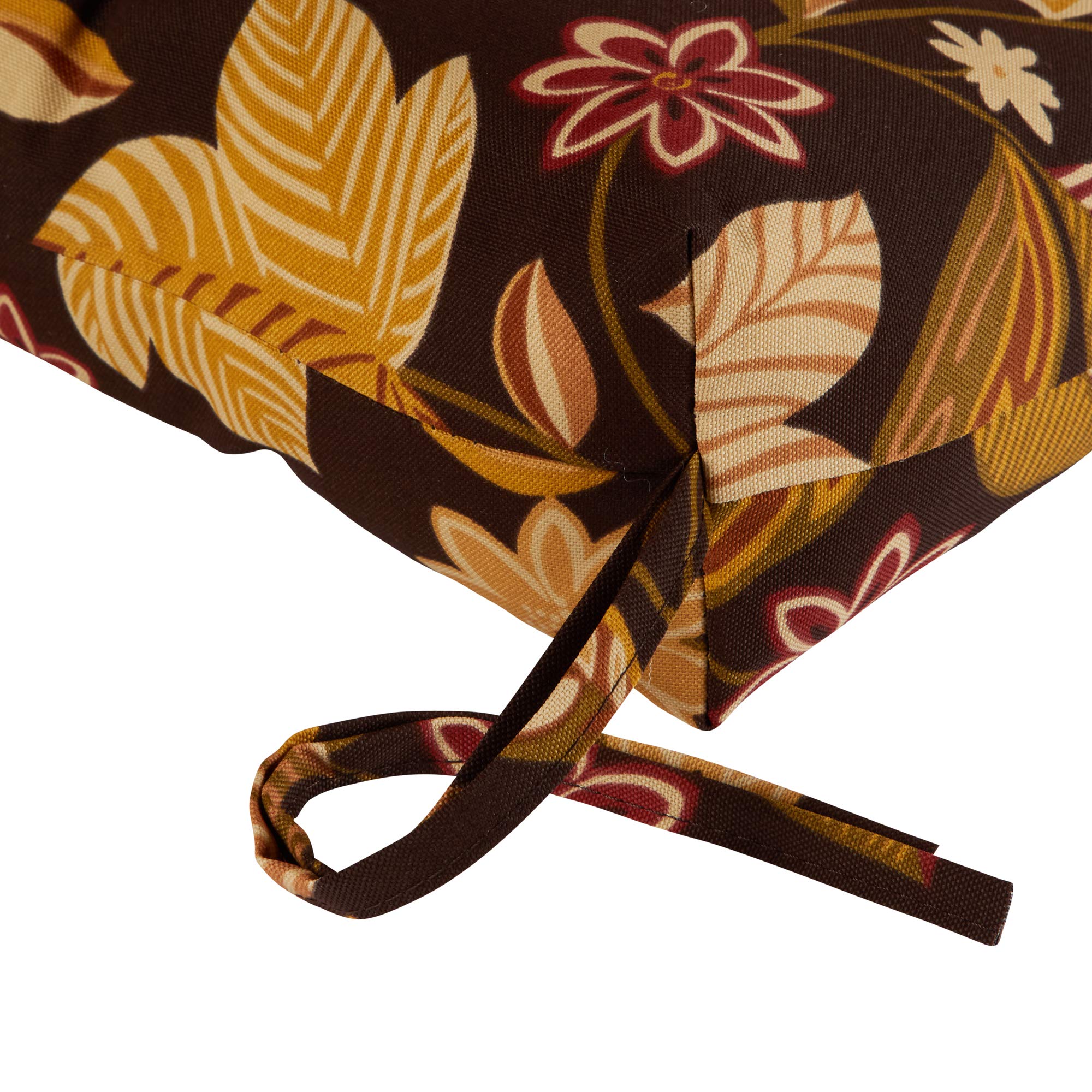 Greendale Home Fashions 51x18-inch Outdoor Bench Cushion - Waterproof & Durable - Set of 1 - Russet Floral Design - Perfect for Patio, Deck, Garden & Poolside Seating