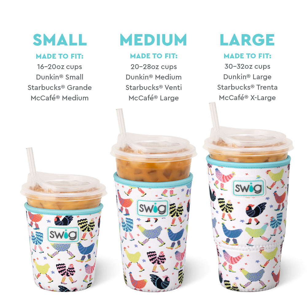 Funky Chicken Small Iced Cup Coolie - Insulated Beverage Holder for Cold Drinks, Perfect for Summer Parties, BBQs, and Beach Outings