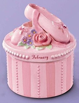 Russ Classics February Ballerina Trinket Box - Elegant Jewelry Storage & Keepsake Organizer for Valentine's Day Gifts, Home Decor, and Collectibles