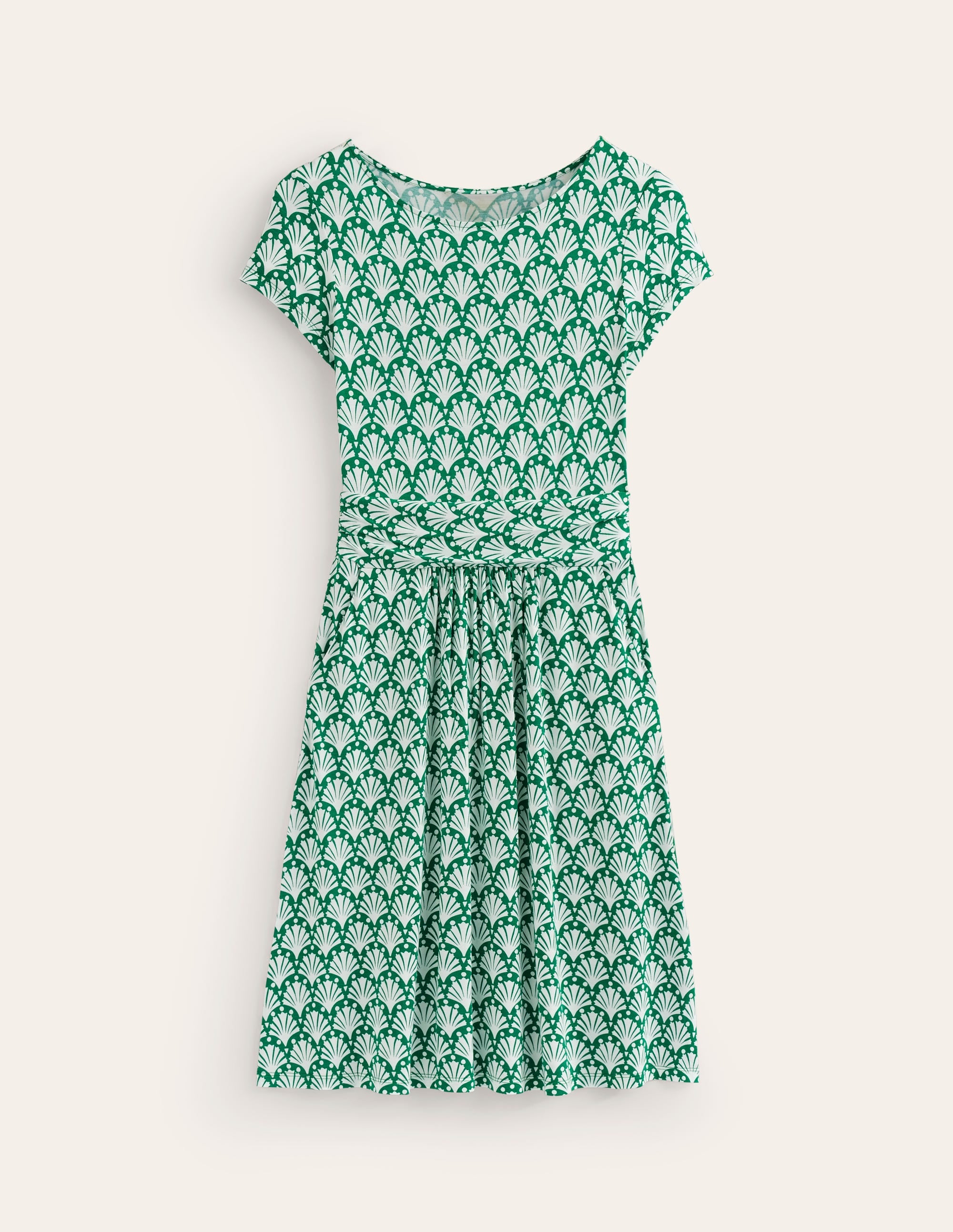 Amelie Green Tambourine Shells Jersey Dress - Women's Flowy Summer Casual Dress for Beach, Vacation & Outdoor Activities