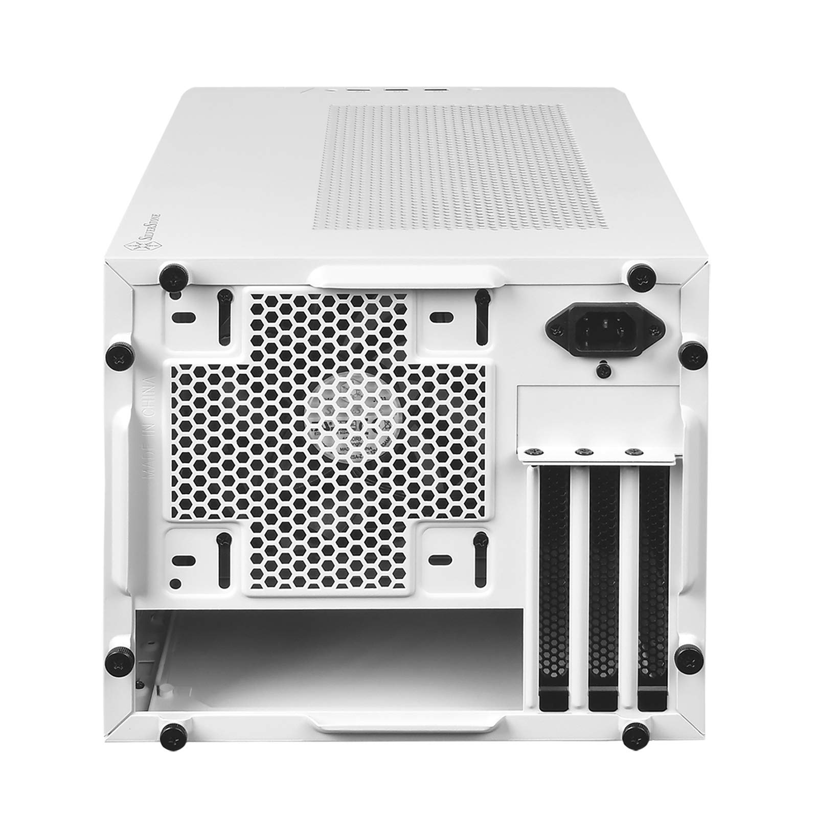 SilverStone Technology SUGO 14 SG14 White Mini-ITX Cube PC Case - Supports 3 Slot Full Length GPUs, ATX PSU & 240mm AIO - 4 Removable Panels (SST-SG14W) - Perfect for Compact Gaming Rigs & Home Theater PCs