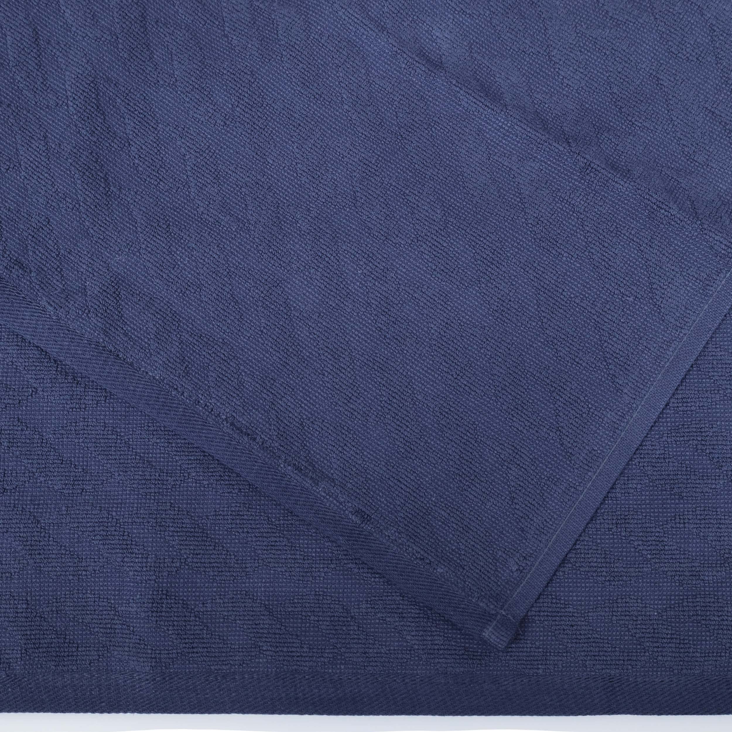 Premium BNM Herringbone Turkish Cotton Towel Set - Ultra Absorbent, Soft & Quick-Drying - Includes 2 Bath, 2 Hand & 2 Face Towels - Luxury Jacquard Design for Bathroom, Spa & Gym Use - 6-Piece Set in Navy Blue