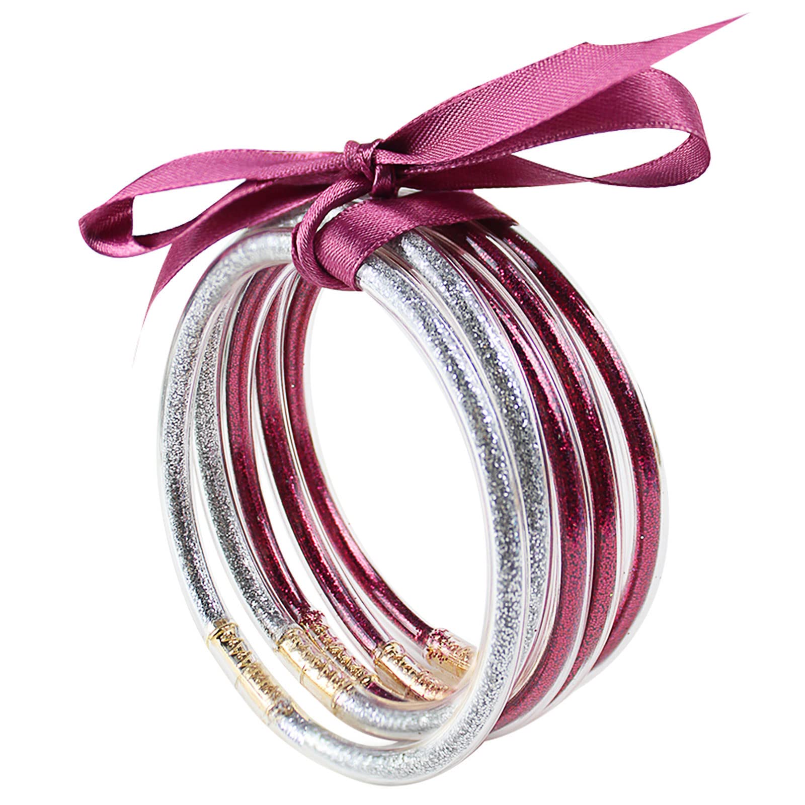 YBMYCM Glitter Jelly Bangles Bracelet Set - Shimmering Silicone Bracelets for Women & Girls | Perfect for Parties, Festivals, and Everyday Fashion Accessories
