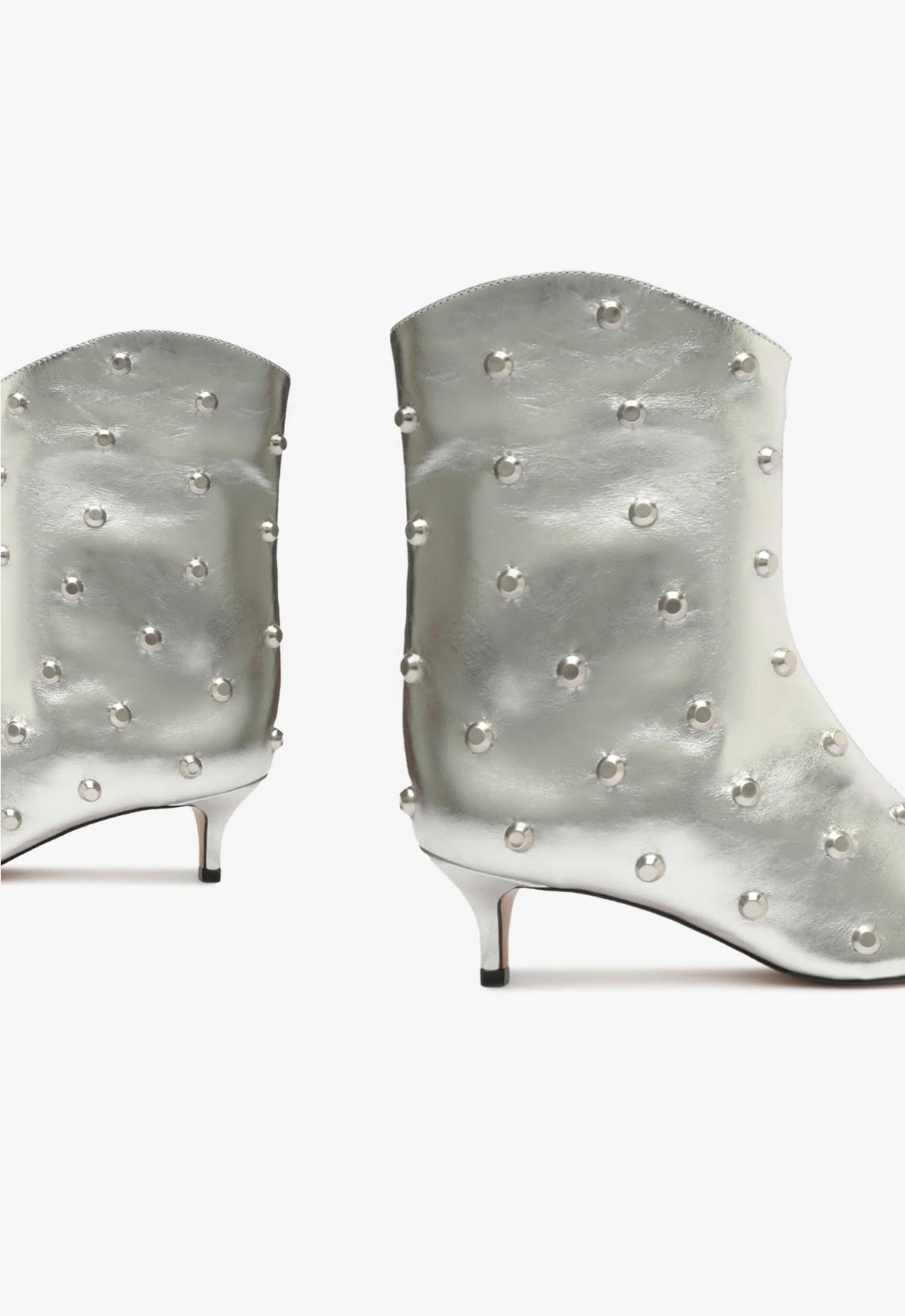 Stylish Maryann Metallic Leather Booties for Women - Fashionable Chunky Heel Ankle Boots for Fall & Winter - Perfect for Office, Party & Night Out