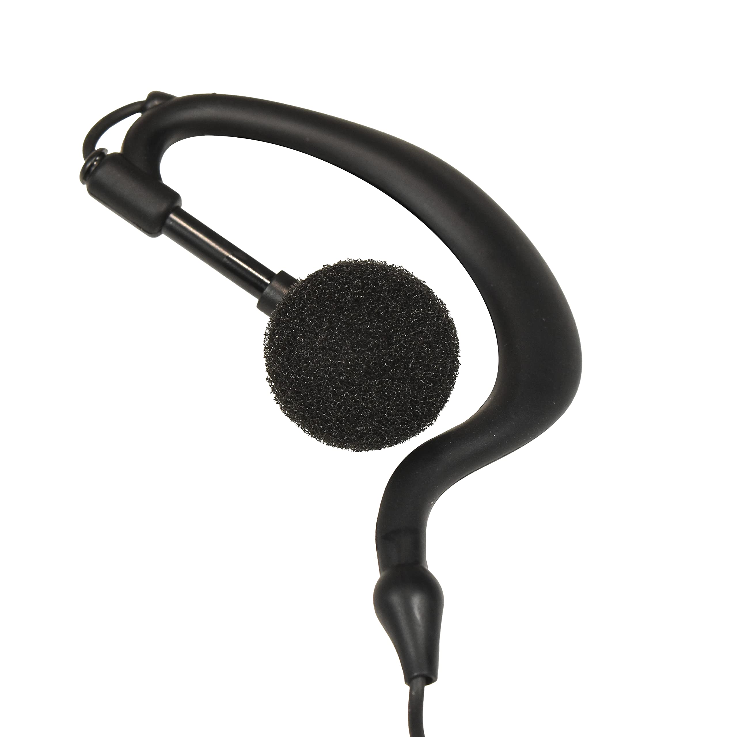 HQRP 4-Pack G Shape 2 Pin Earpiece Headset with PTT Mic - Compatible with Kenwood Pro-Talk, Pro-Power, Free-Talk, Protalk XLS, FreeTalk XLS - Ideal for Two-Way Radios, Security, Construction & Outdoor Communication