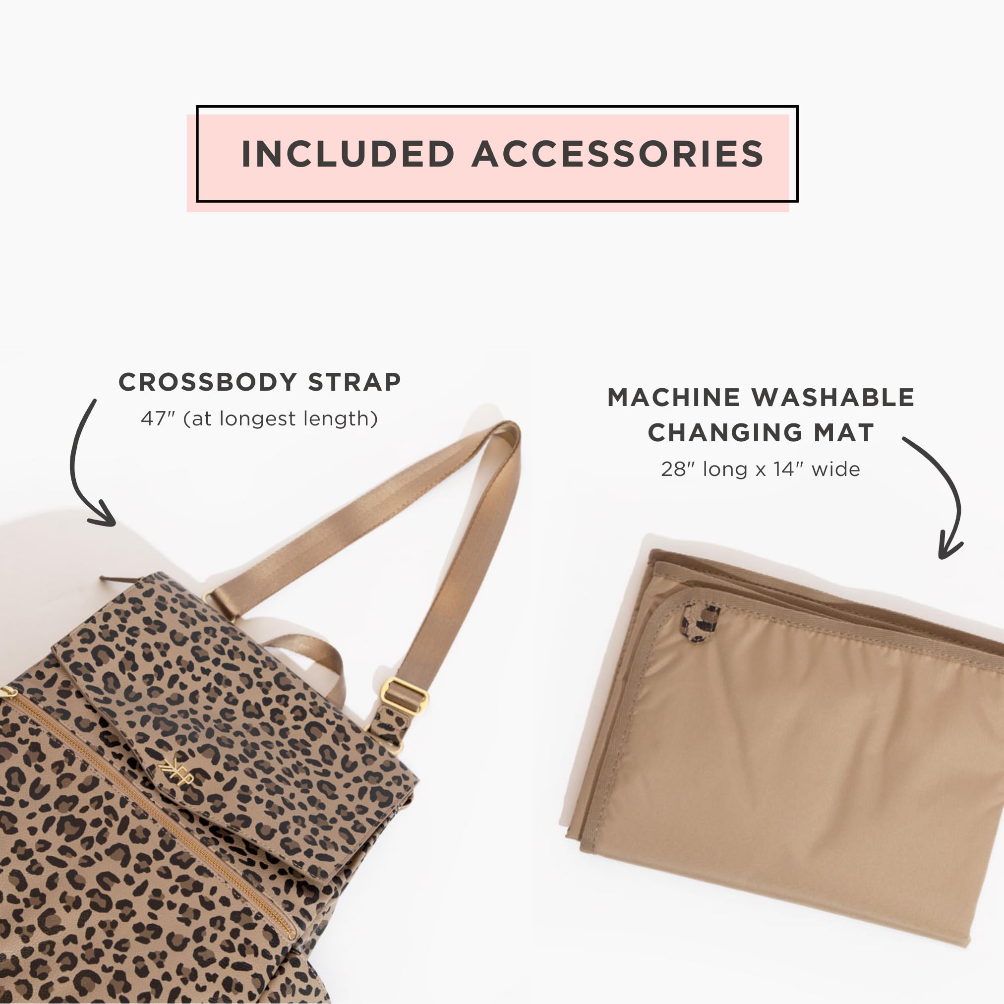 Freshly Picked Classic II Diaper Bag Backpack - Wipeable Vegan Leather Baby Bag with Changing Pad, Convertible Diaper Backpack (Leopard V2) | Perfect for Travel, Daycare & On-the-Go Parents