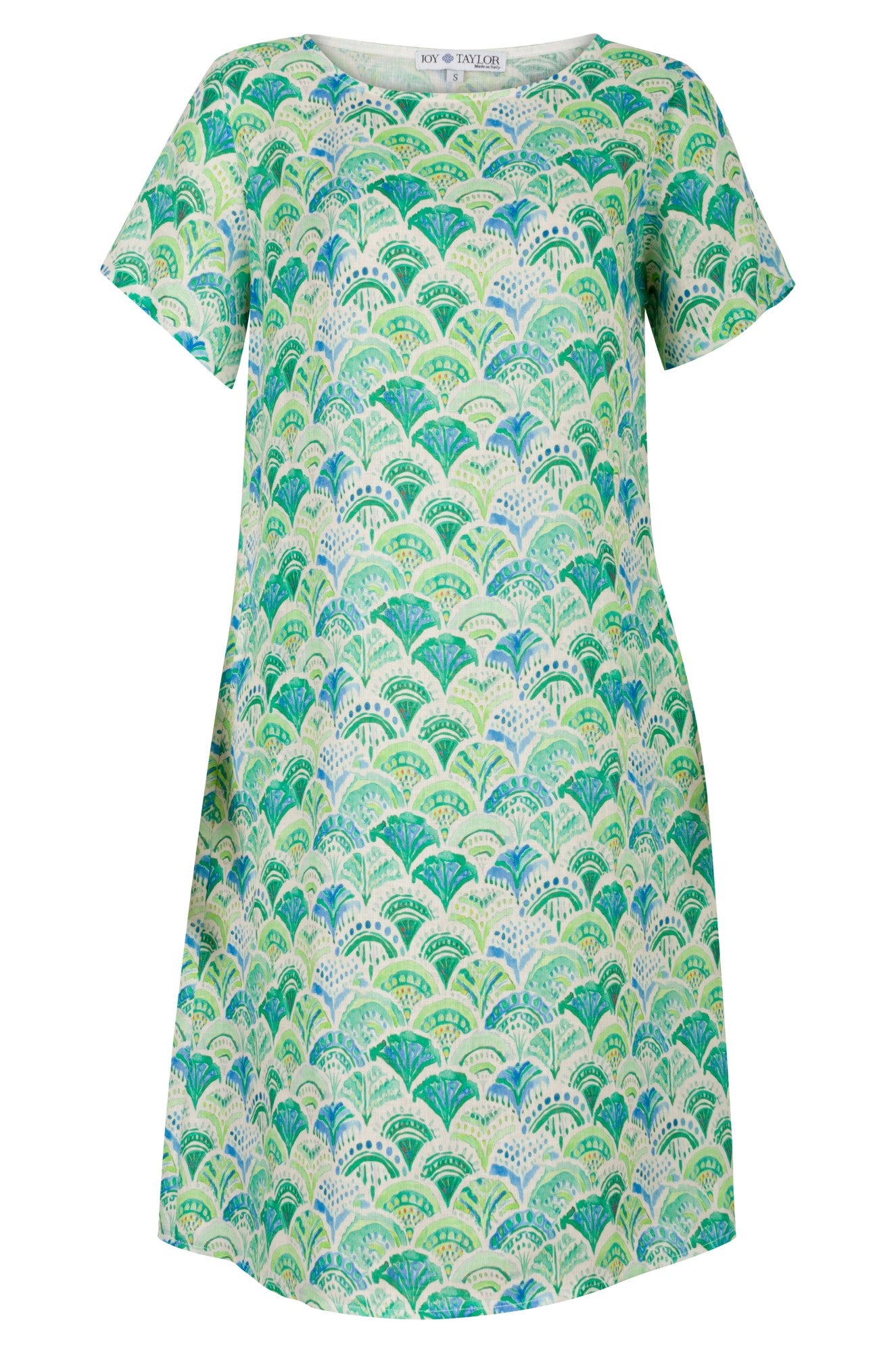 Italian 100% Linen Summer Dress in Lime Teal - Breathable & Comfortable Women's Fashion for Beach, Vacation & Casual Outings