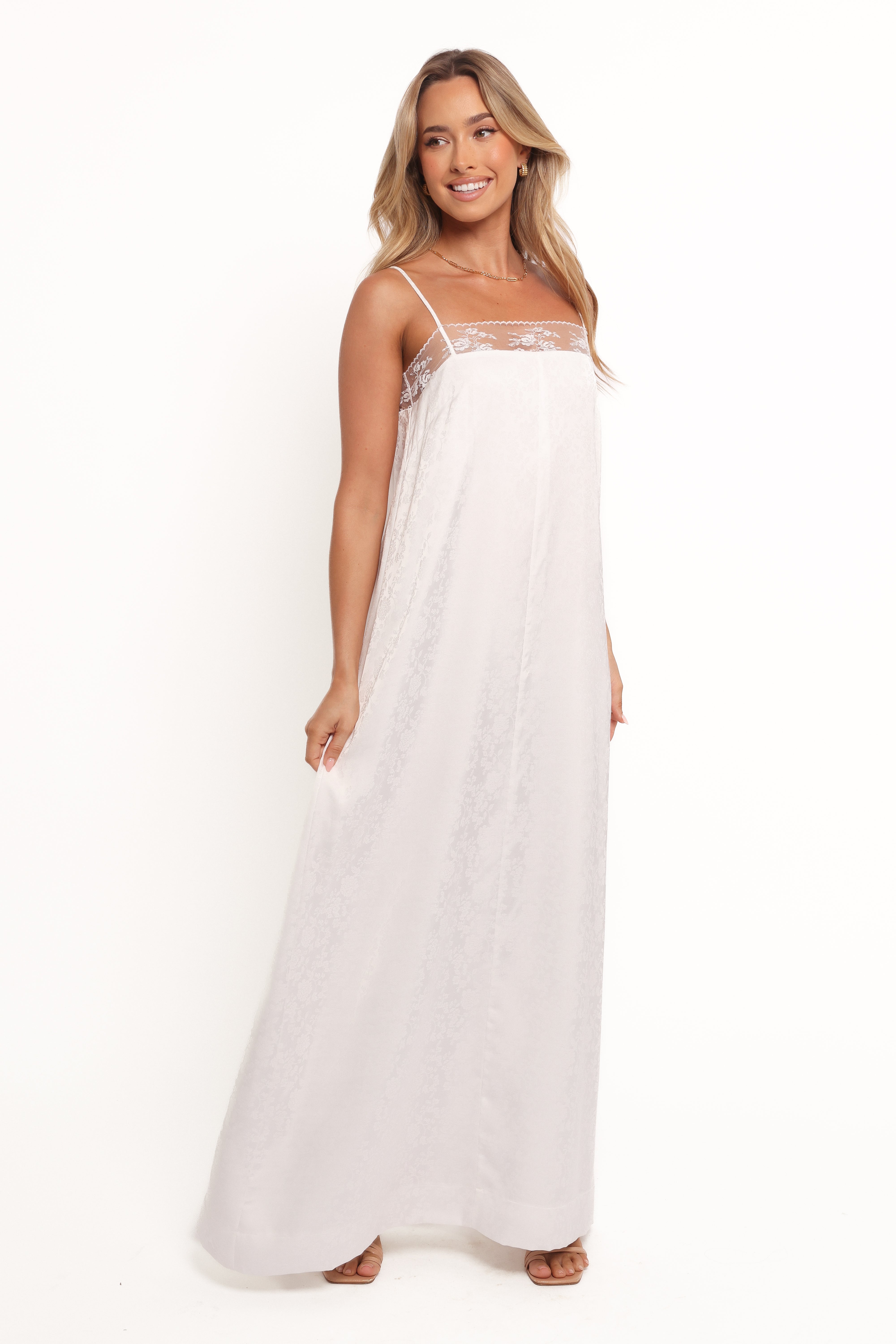 Alisha Women's Maxi Dress - Flowy Long Summer Dress in White | Perfect for Beach, Vacation & Casual Wear