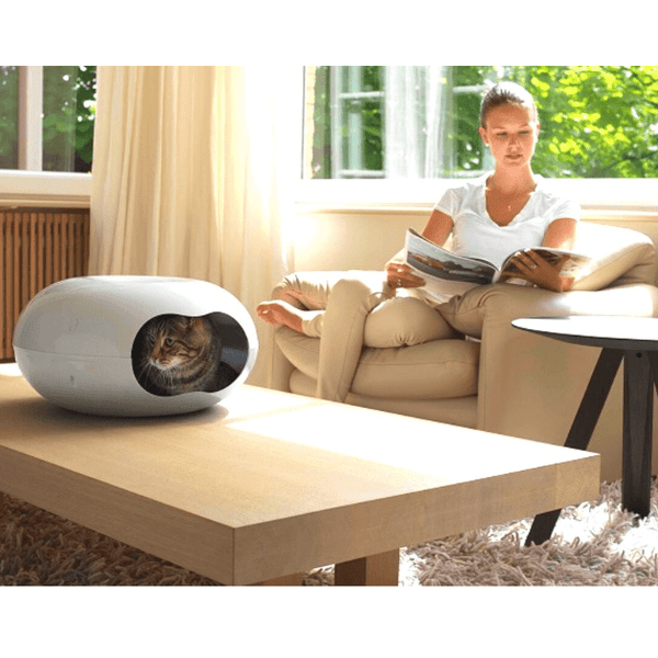 Modern Donut Cat Cave - Cozy Plastic Pet Bed for Cats & Small Dogs | Comfortable Indoor Sleeping Spot for Kittens & Puppies
