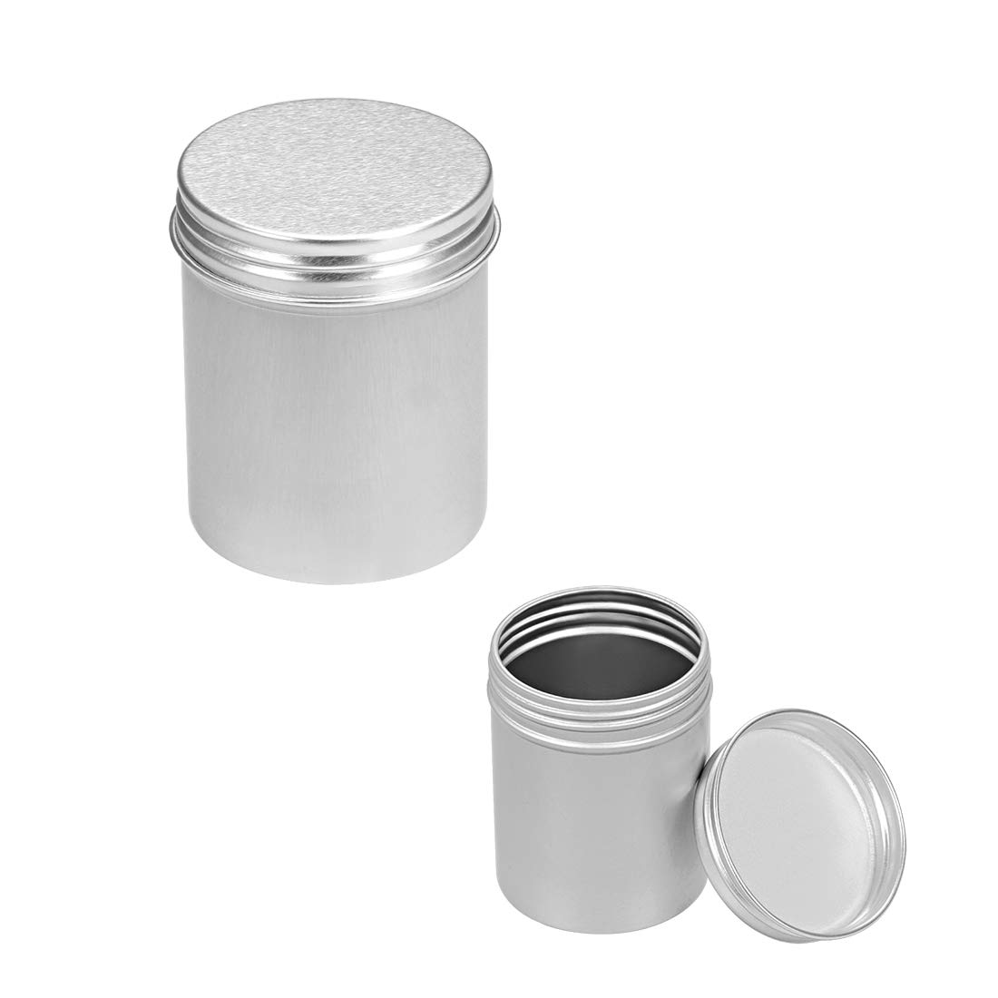 uxcell 4.4 Oz Round Aluminum Tin Can with Screw Top Metal Lid - 130ml Airtight Container for DIY Crafts, Candle Making, Storage & Organizing - Perfect for Home, Office, and Workshop Use