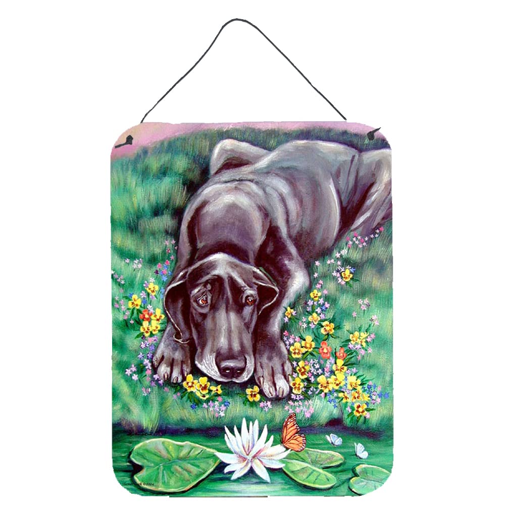 Blue Great Dane Metal Wall Sign - 12x16 Aluminum Door Hanging Art for Kitchen, Bar, Bathroom & Home Decor | Durable Front Door Plaque by Caroline's Treasures | Perfect for Pet Lovers & Vintage Style Interiors