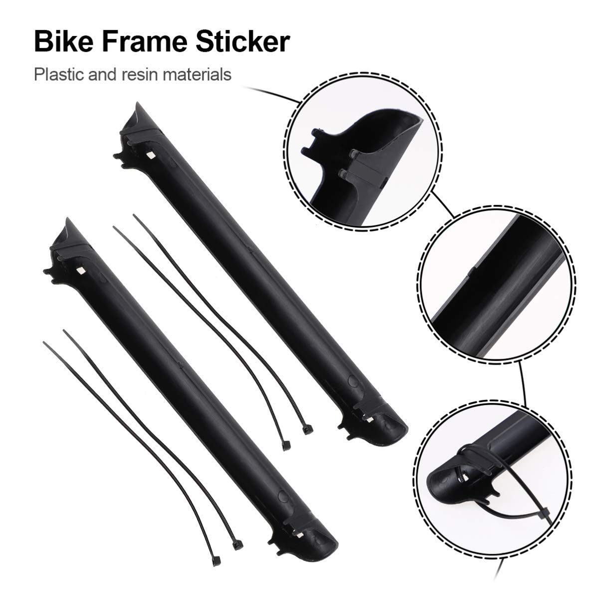 BESPORTBLE 4 Sets Bike Chain Stickers - Bicycle Chainstay Frame Protector Covers, Anti-Scratch Cycling Decals (Black) - Perfect for Mountain Bikes, Road Bikes & Commuter Bikes