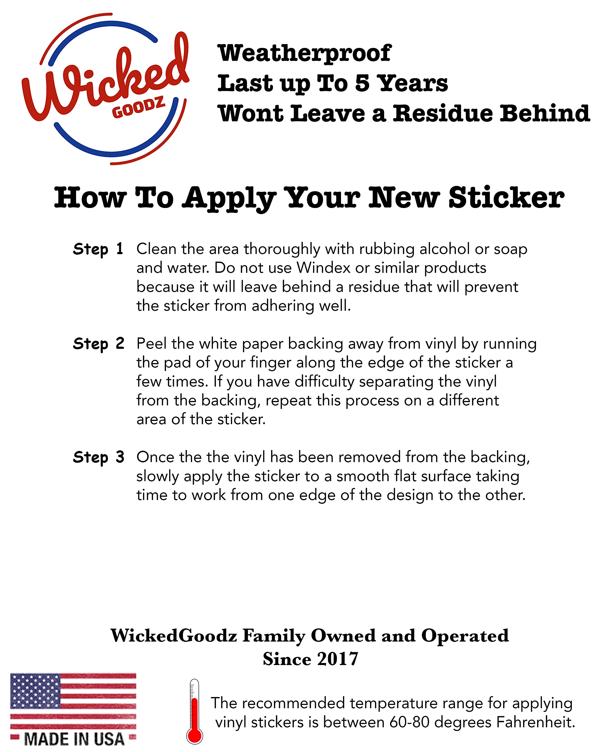 WickedGoodz American Flag Trucker Vinyl Decal - Patriotic Bumper Sticker for Laptops, Tumblers, Windows, Cars, Trucks, Walls - Perfect for Home, Office, and Outdoor Decor