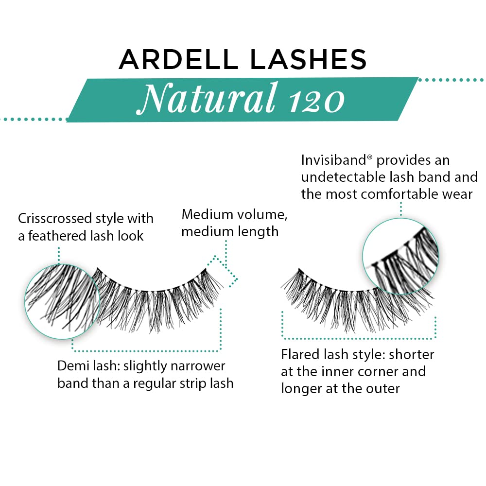Ardell Fashion Lashes Natural Strip Eyelashes - Black (Pack of 4) | Cruelty-Free False Lashes for Everyday Wear & Special Occasions | Enhance Your Natural Beauty for Parties, Weddings & Date Nights
