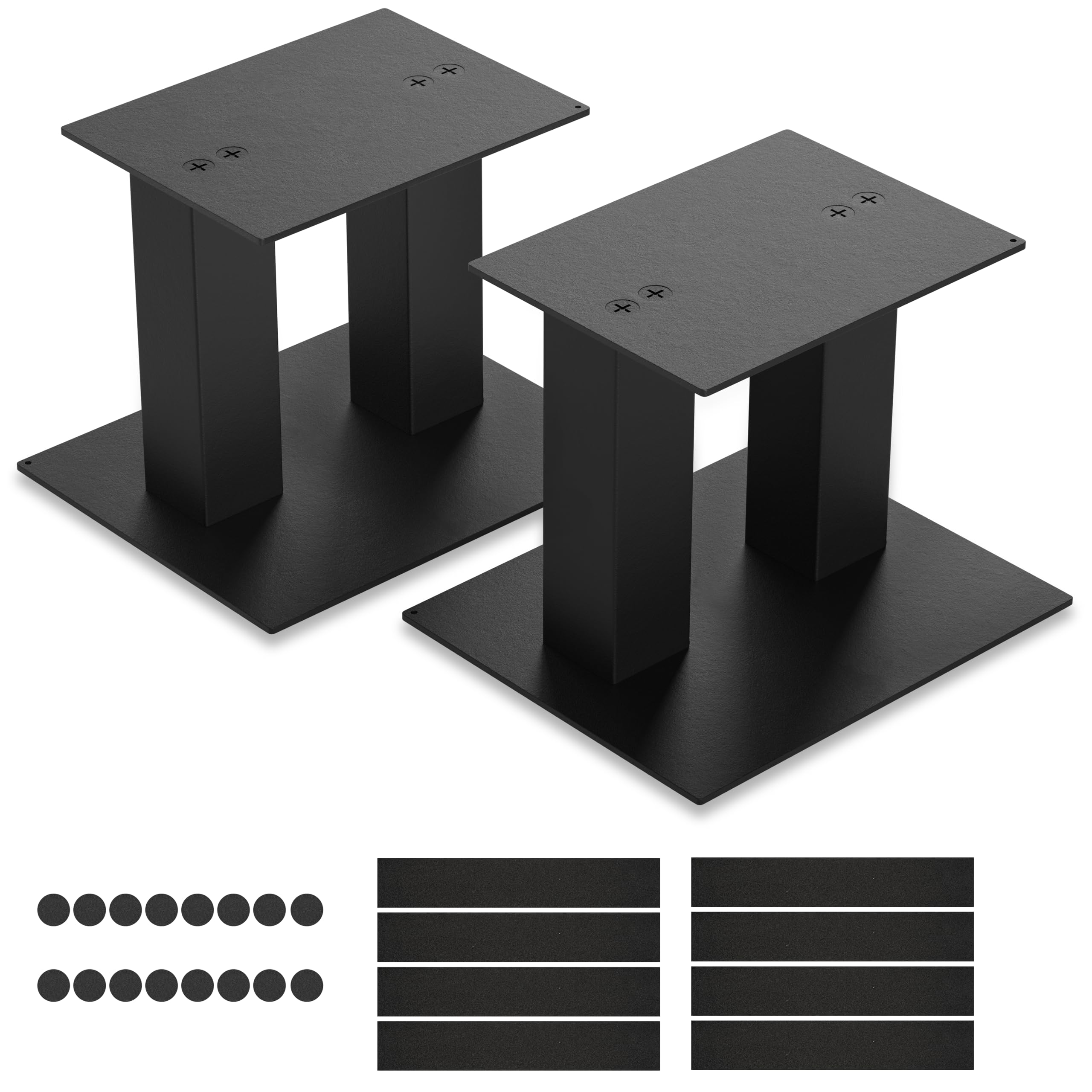 IBVIVIC 1 Pair Metal Speaker Stands with Vibration Absorption Pads - Adjustable Desk Feet for Small Speakers & Bookshelf Speakers - Perfect for Home Office, Gaming Setup, and Audio Workstations