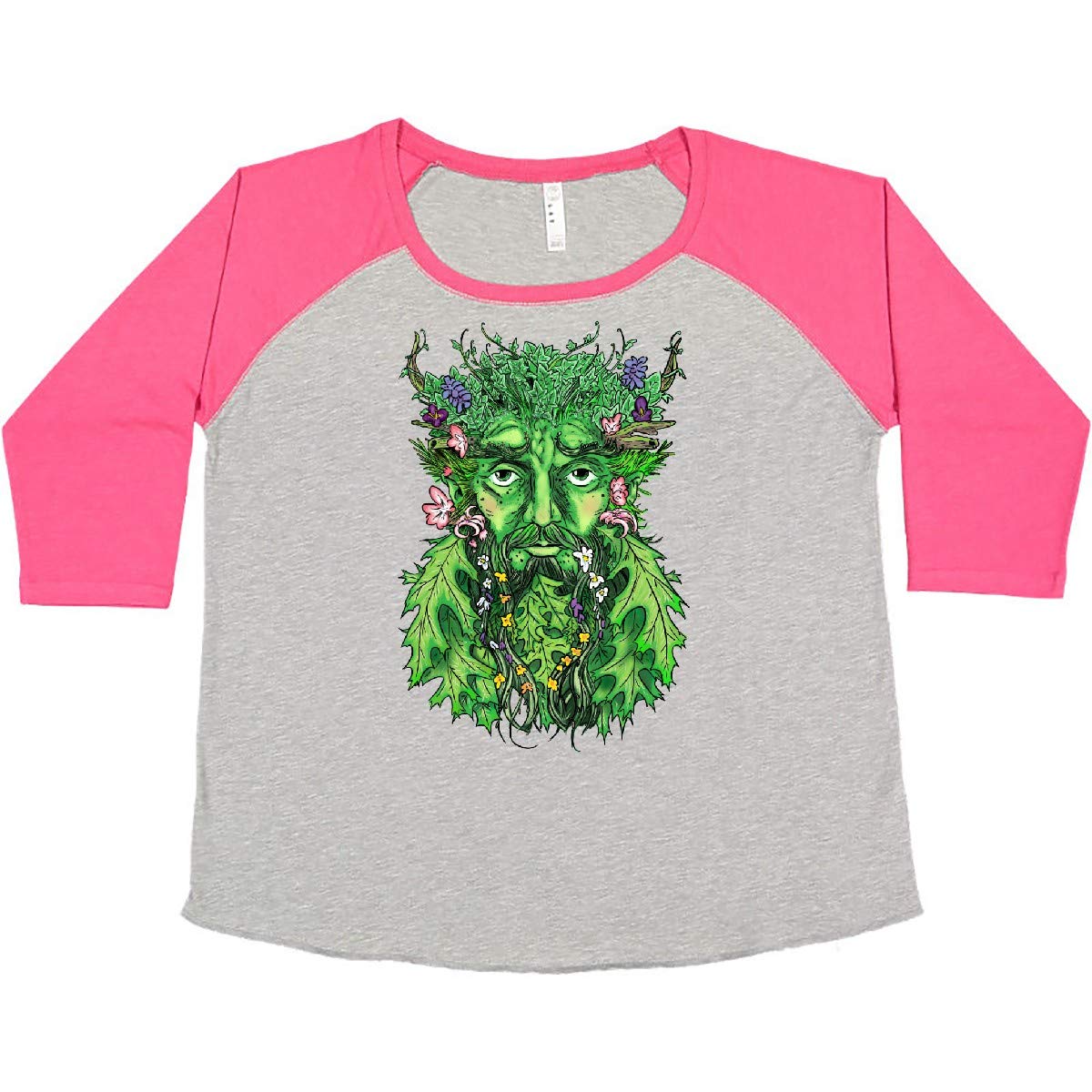 Inktastic 1st Day of Spring Greenman Spring Equinox Women's Plus Size T-Shirt - Comfortable Graphic Tee for Women, Earth Day Celebration, Nature Lover Apparel, Casual Wear & Festival Outfit