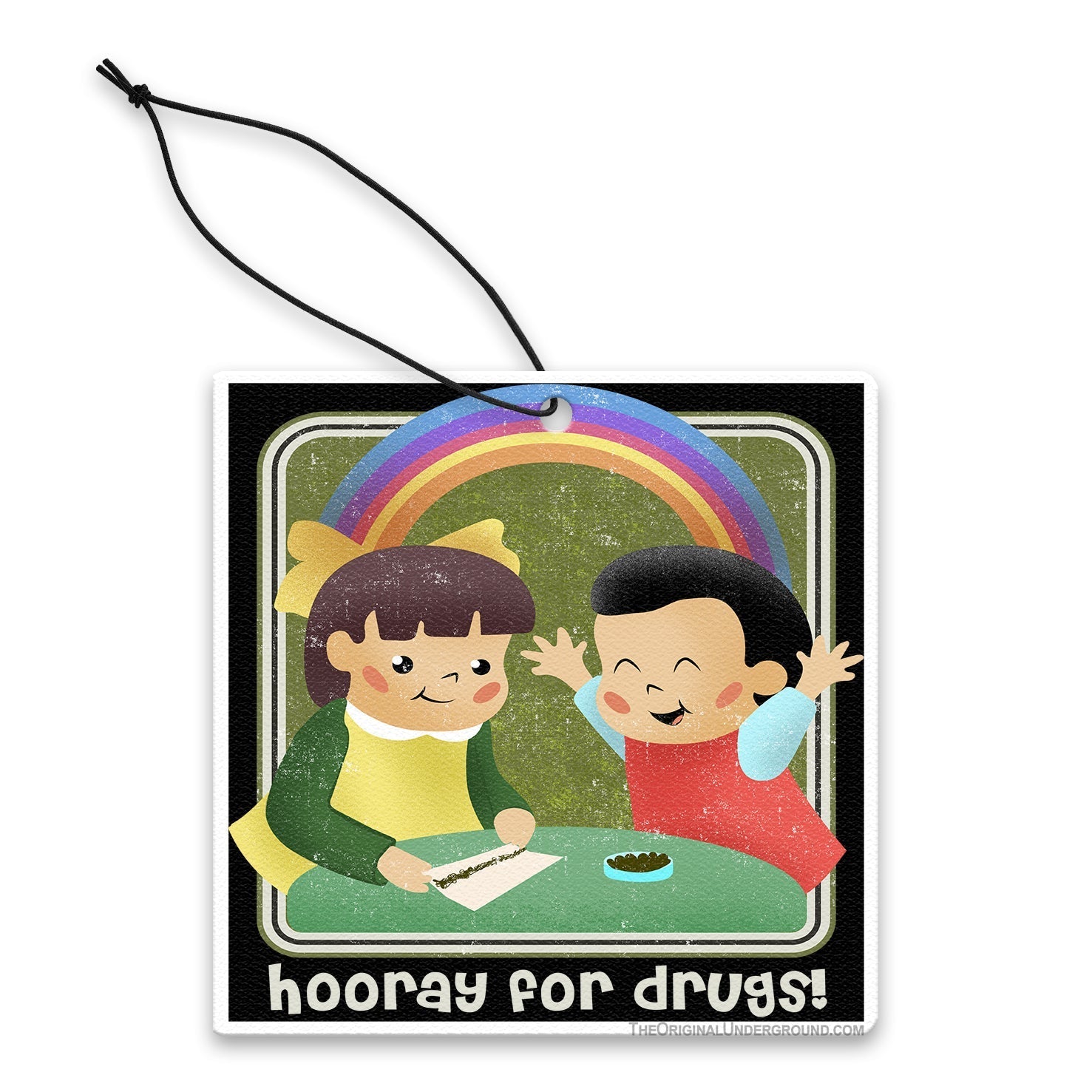 Hooray for Drugs Air Freshener - Car & Home Odor Eliminator - Funny & Unique Car Accessories for Gifts & Parties
