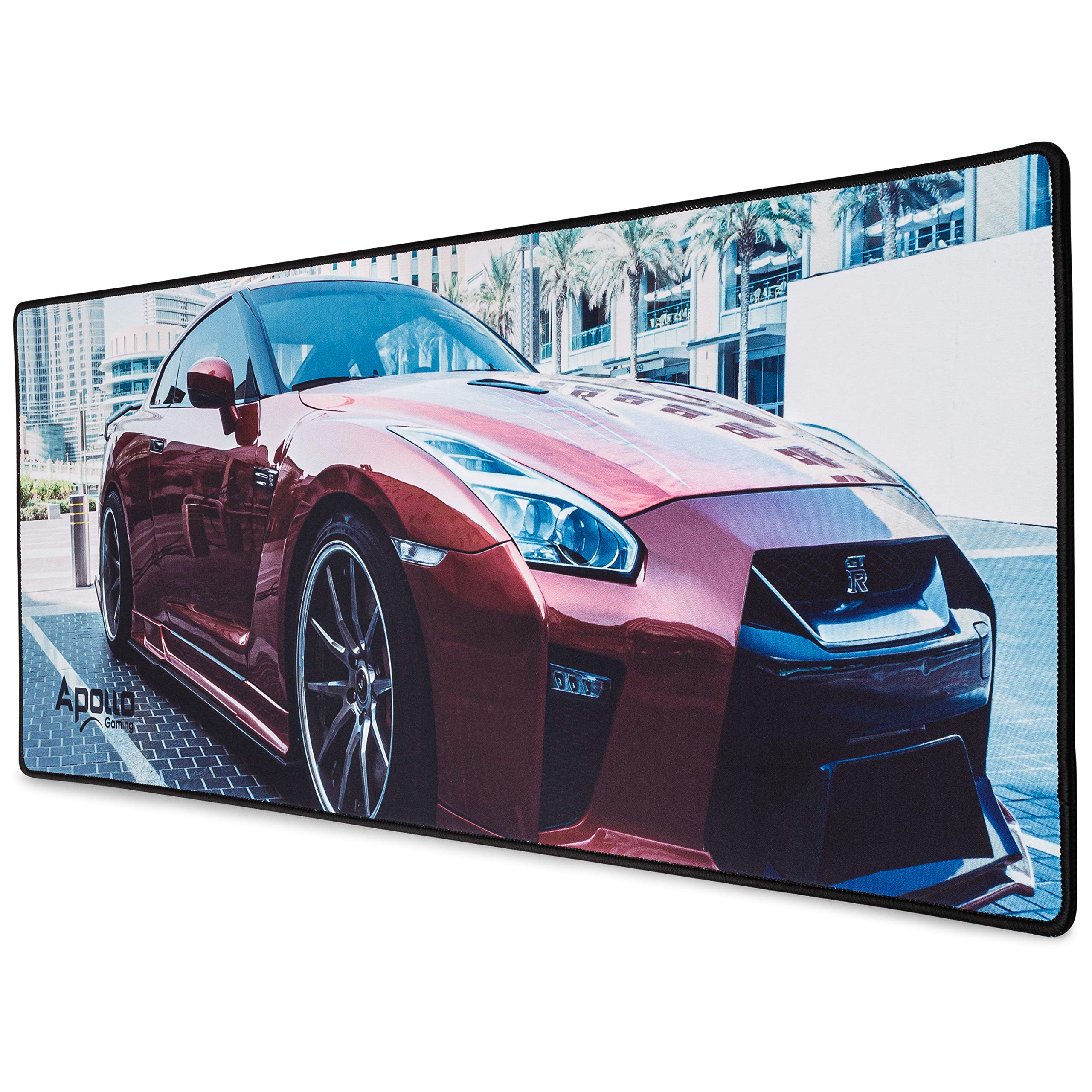 Extended XXL Mouse Pad with Stitched Edges & Microfiber Surface - 31.5×11.8 Inch Large Desk Mat for Keyboard and Mouse - Non-Slip Base Gaming Mousepad for PC, Laptop, Office & Home Workspace