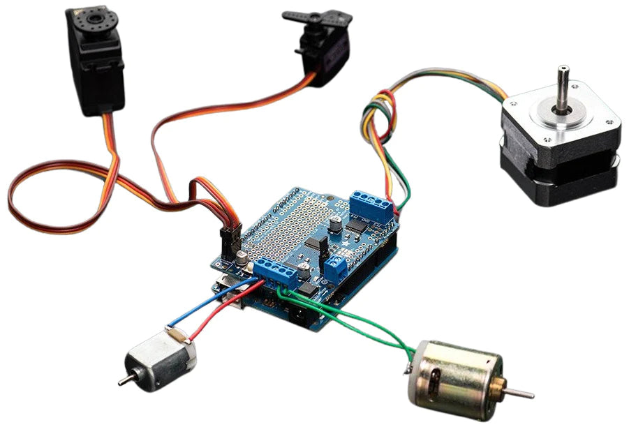 Adafruit Motor Stepper Servo Shield for Arduino Kit - DIY Robotics & Electronics Projects (Motors Not Included) - Perfect for Arduino Robot Cars, CNC Machines & Automation Projects