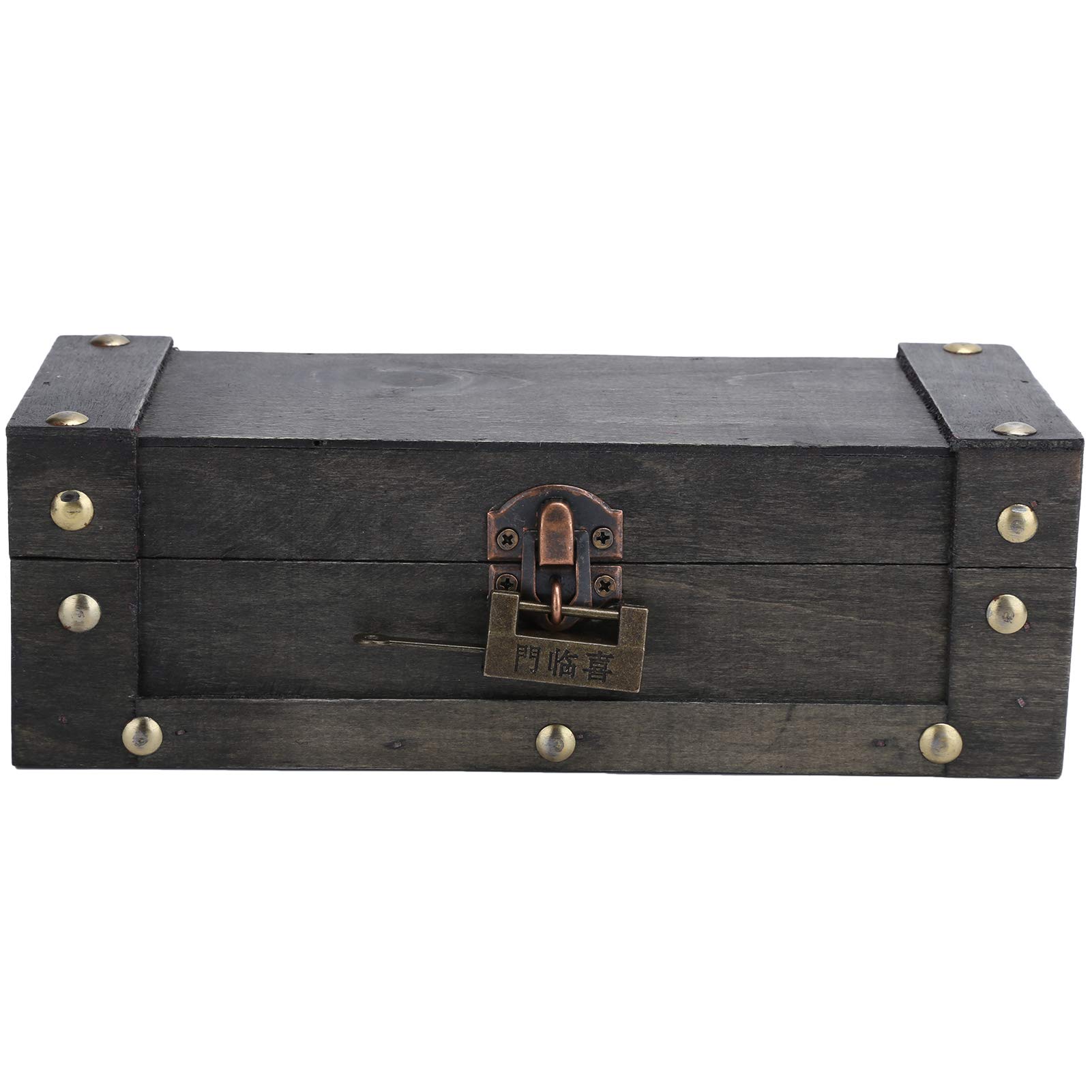 Vintage Wooden Jewelry Box with Lock - Antique Storage Chest for Rings, Necklaces & Keepsakes - Home Decor Organizer for Gifts, Bridal & Vintage Jewelry Collection